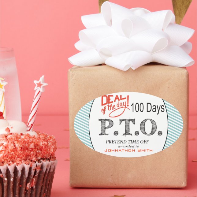 Funny Congratulations Promoted to Pretend Time Off Oval Sticker (Party)