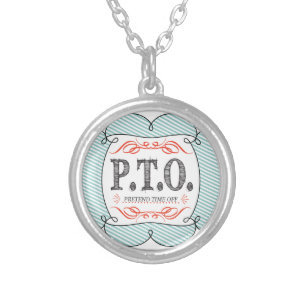 Funny Congratulations Promoted to Pretend Time Off Silver Plated Necklace