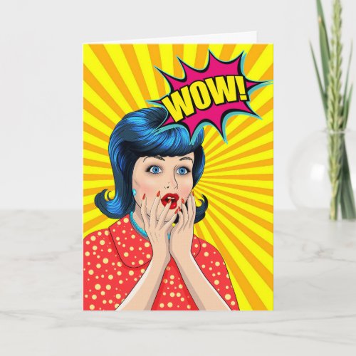 Funny Congratulations with Pop Art Wow Woman Card