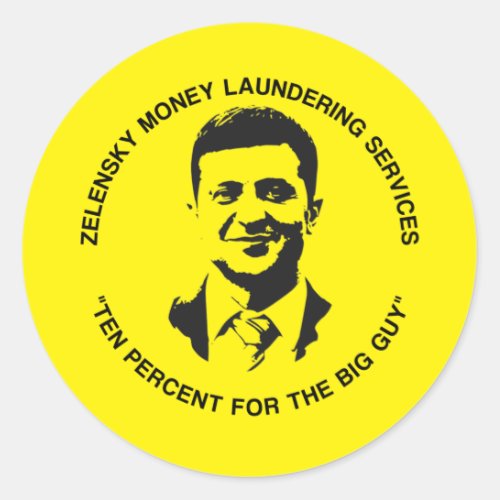Funny Conservative Anti Biden Zelensky Ukraine Classic Round Sticker