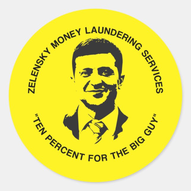 Funny Conservative Anti Biden Zelensky Ukraine Classic Round Sticker (Front)