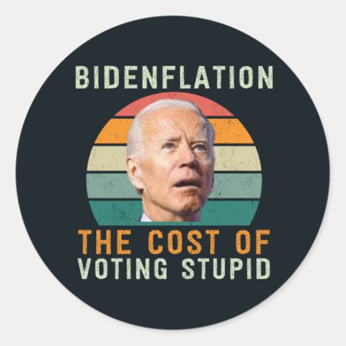 Funny Conservative Anti Joe Biden Inflation Classic Round Sticker