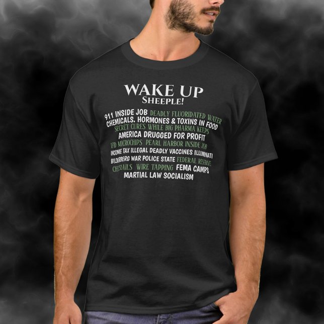 Funny Conspiracy Wake Up Sheeple T-Shirt (Creator Uploaded)