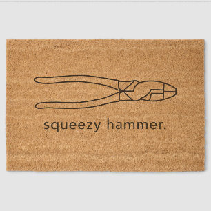Funny Construction Doormat for Electrician  Fiber Doormat