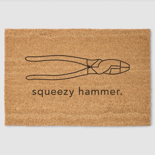 Funny Construction Doormat for Electrician  Fiber Doormat (Front)