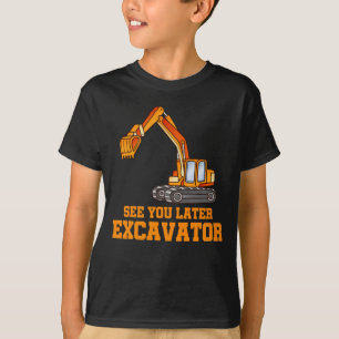 Funny Construction Excavator Boys Toddler T-Shirt