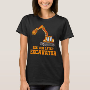 Funny Construction Excavator Boys Toddler T-Shirt