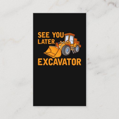 Funny Construction Excavator Saying Boys Toddler Business Card