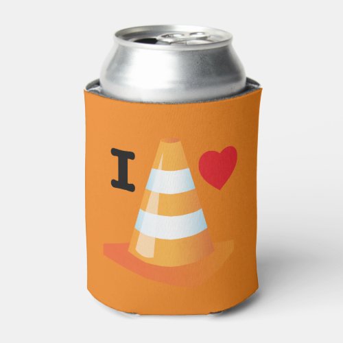 Funny Construction Site Foreman Orange Safety Cone Can Cooler