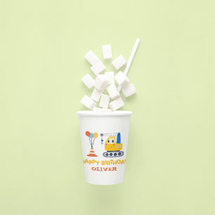 Funny Construction Themed Birthday Party Paper Cups