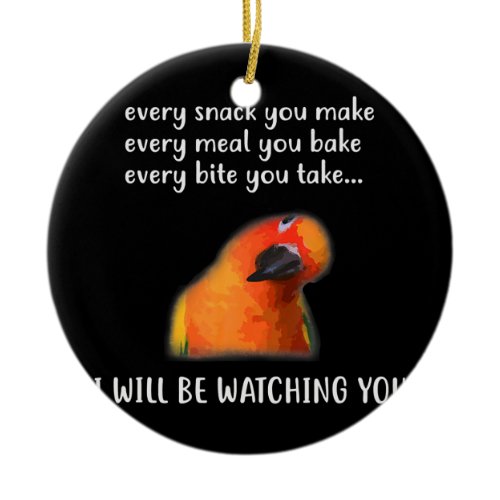 Funny Conure Bird Sun Conure for Conure Lover  Ceramic Ornament