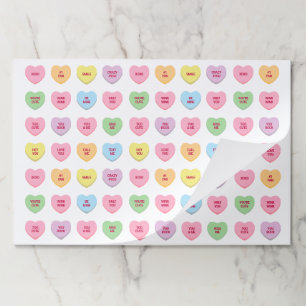 Funny conversation hearts Valentines Day placemats