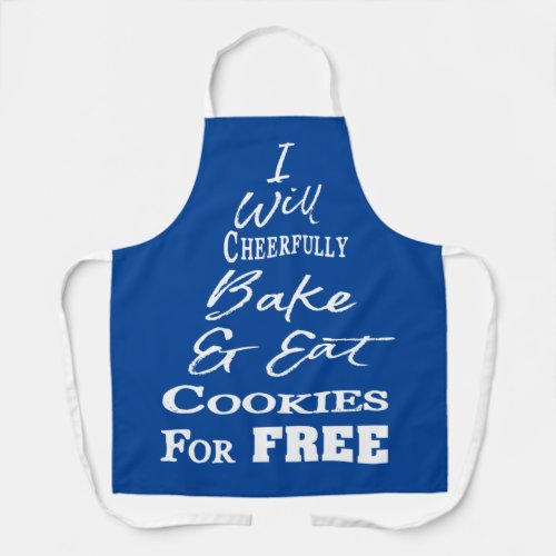 Funny Cookie Baking Crew Blue Christmas Apron