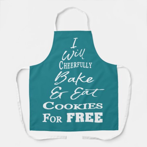 Funny Cookie Baking Crew Blue Teal Christmas Apron