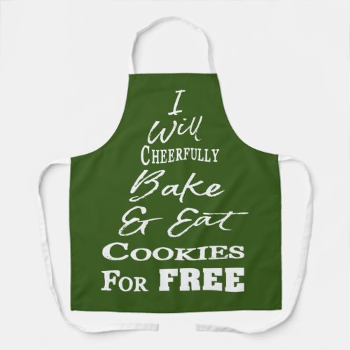 Funny Cookie Baking Crew Green Christmas Apron