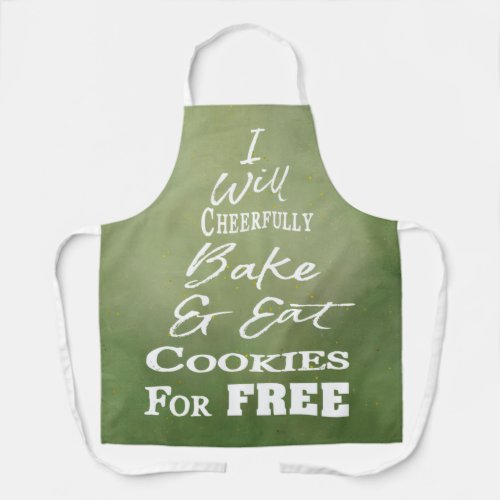 Funny Cookie Baking Crew Green Christmas Apron