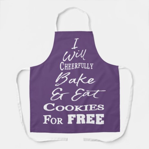 Funny Cookie Baking Crew Purple Christmas Apron