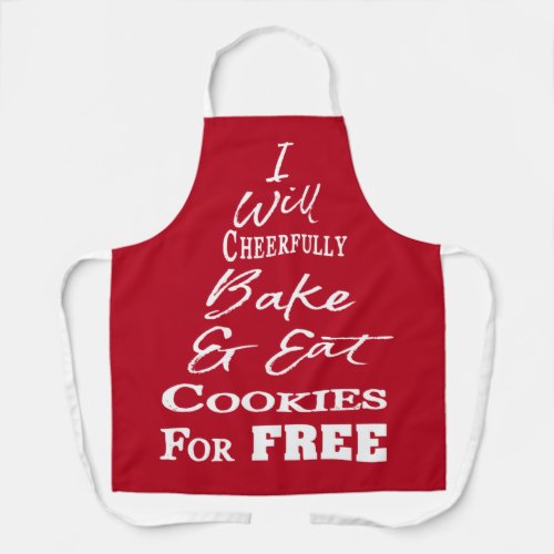 Funny Cookie Baking Crew Red Christmas Apron
