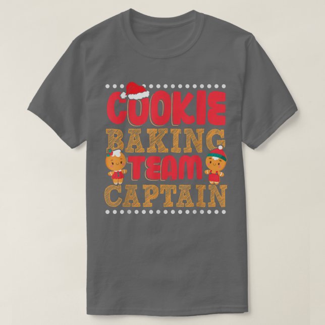 Funny Cookie Baking Team Captain Gingerbread Chris T-Shirt (Design Front)
