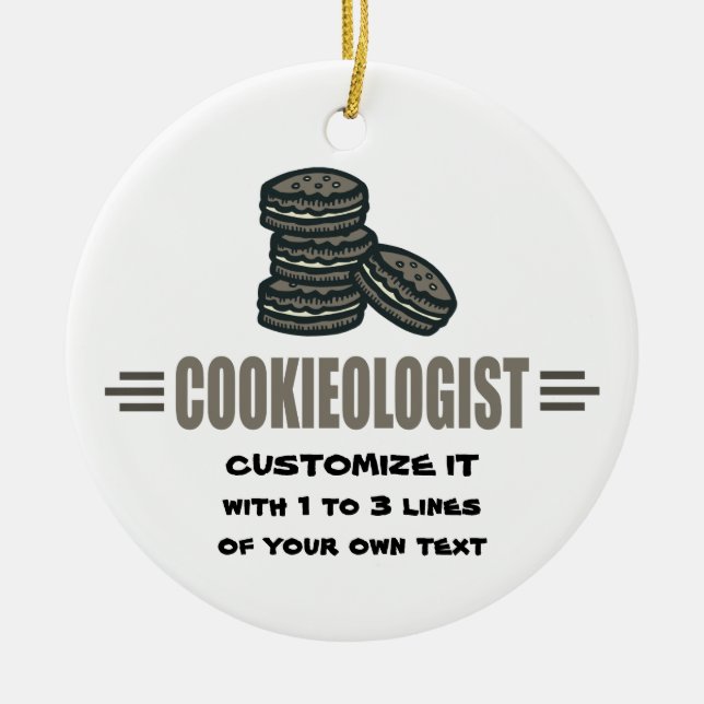 Funny Cookie Ceramic Ornament (Front)