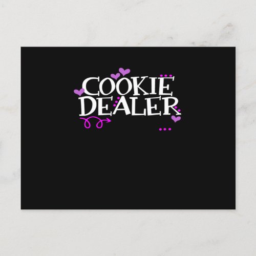 Funny Cookie Dealer Shirt Mom Dad Scouts Girls Kid Announcement Postcard