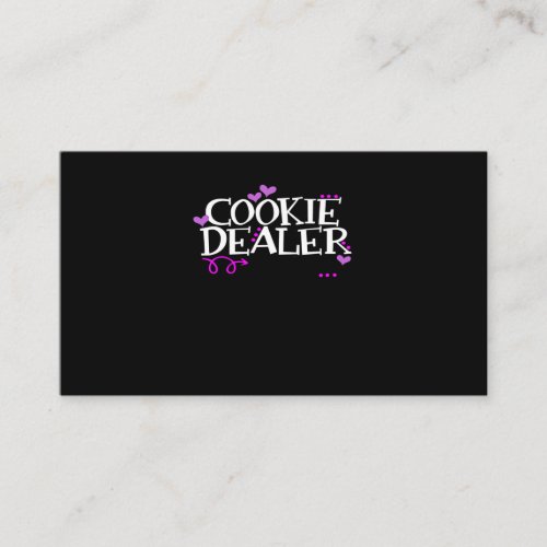Funny Cookie Dealer Shirt Mom Dad Scouts Girls Kid Business Card