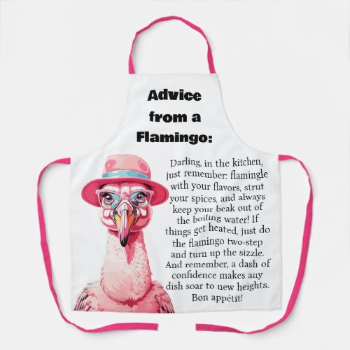 Funny Cooking Advice From A Flamingo Apron
