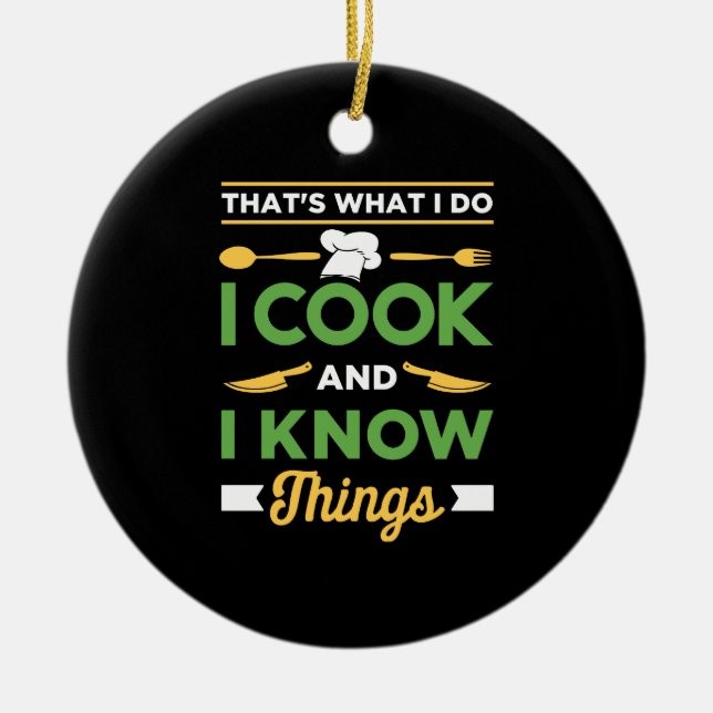 Funny Cooking Ceramic Ornament (Front)
