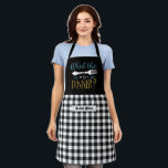 Funny Cooking Fork Pun Black White Plaid Apron<br><div class="desc">Funny and cool apron to make cooking more fun. Personalized gift for family and friends who love cooking,  baking and trying new recipe in the kitchen. Customize the wording to fit your occasion. You can use the Design Tool to further change the font type,  font color and font size.</div>