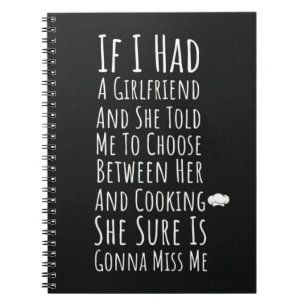 Funny Cooking Gifts For Men For Him Typography Notebook