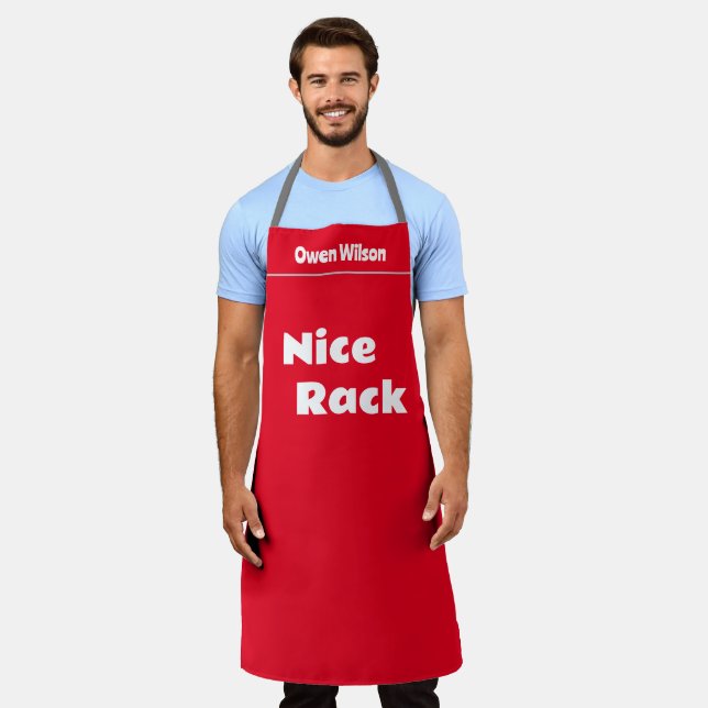 Funny Cooking Humor Aprons, Nice Rack Meme Apron (Worn)