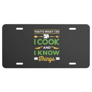 Funny Cooking License Plate