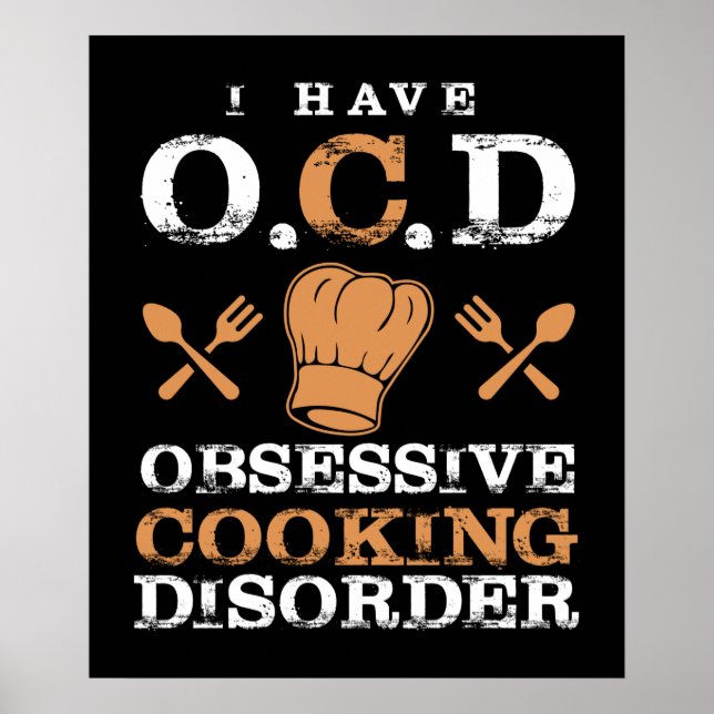 funny cooking lovers word art poster (Front)
