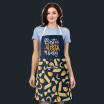 Funny Cooking Pasta La Vista Italian Food Pattern Apron<br><div class="desc">Funny and cool apron to make cooking more fun. Personalized gift for family and friends who love cooking,  baking and trying new recipe in the kitchen. Customize the wording to fit your occasion. You can use the Design Tool to further change the font type,  font color and font size.</div>