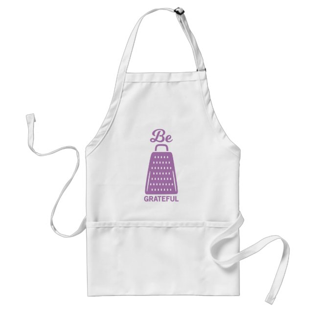 Funny Cooking Pun Be Grateful Adult Apron (Front)