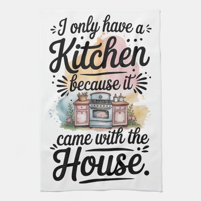 Funny Cooking Quote Kitchen Towel (Vertical)