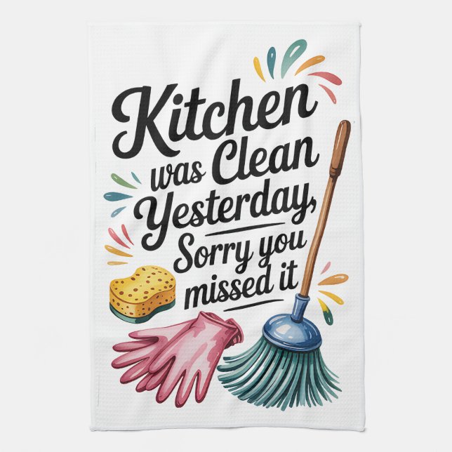 Funny Cooking Quote Kitchen Towel (Vertical)
