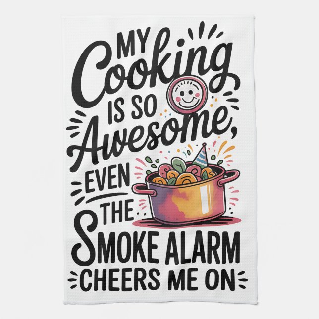 Funny Cooking Quote Kitchen Towel (Vertical)