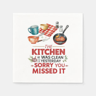 Funny Cooking Quote with Utensils Napkins