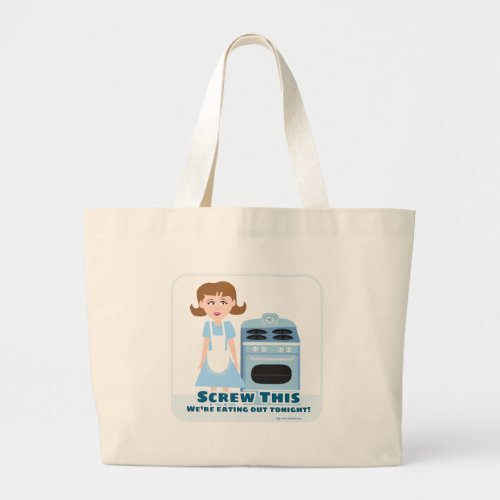 Funny Cooking Slogan Cute Housewife Retro Art Tote