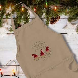 Funny Cooking with my Gnomies Holidays Design Adult Apron