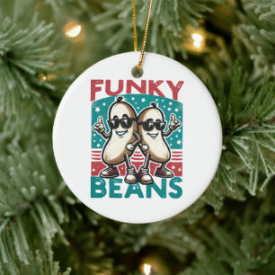 Funny Cool Beans Ceramic Ornament