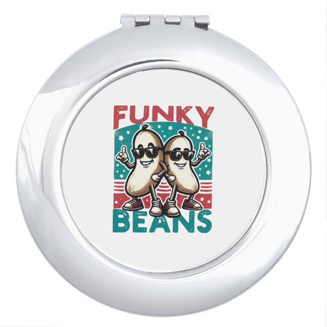 Funny Cool Beans Compact Mirror (Front)