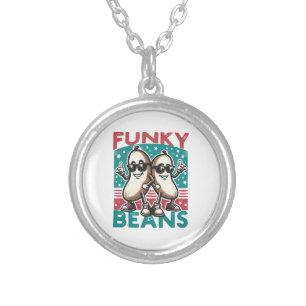 Funny Cool Beans Silver Plated Necklace