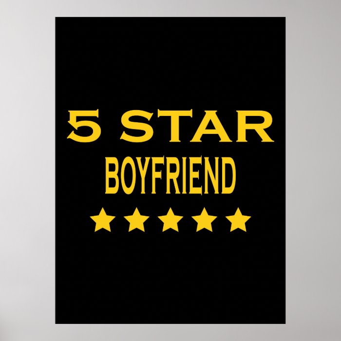 Boyfriends Birthdays Valentines 5 Star Boyfriend Print