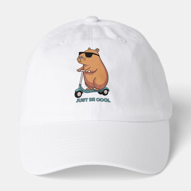 Funny Cool Capybara Scooter Vibes T-Shirt Hat (Front)