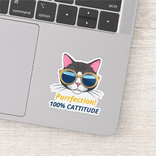 funny Cool Cat Purrfection Sticker