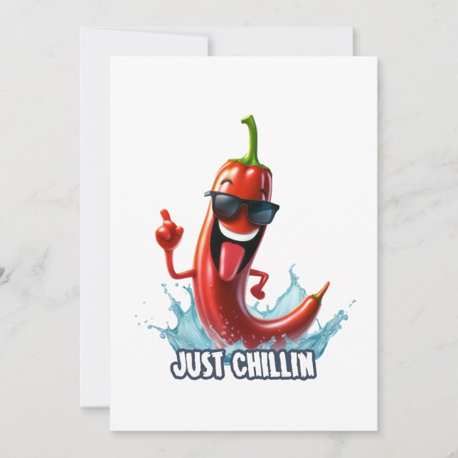 Funny cool chili pepper for print invitation (Front)