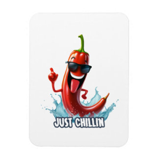 Funny cool chili pepper for print magnet