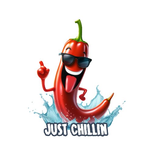 Funny cool chili pepper for print magnet